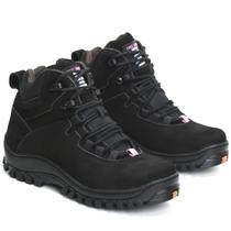 Bota Botinha Feminina Segurança Nobuck Preto Palmilha Gel Coturno Adventure Free Jump 1903N