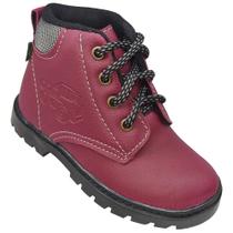 Bota Botinha Infantil Gibizinho Masculina Baby Coturno Bordô