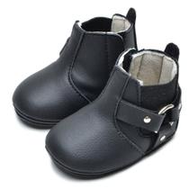 Bota Botinha Menina Detalhe Metal Lateral Lisa Com Solinha