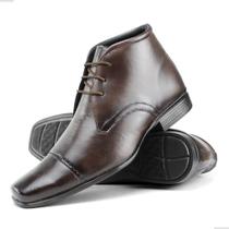 Bota botinha Social Masculino Cano Médio Super Confortável e Estiloso De Amarrar, sintético especial Bota botinha Social Masculino Cano Médio Super Confortável e Estiloso De Amarrar, sintético especial