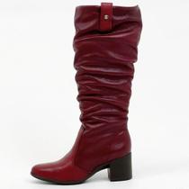 Bota Bottero Cano Alto Salto Bloco Médio Feminina