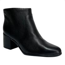 Bota Bottero Cano Baixo Salto Bloco em Couro 346901 Preto