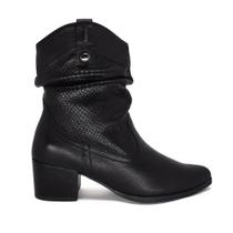 Bota Bottero Cano Médio Couro Salto Baixo Enrugada 349302