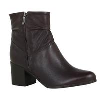 Bota Bottero Cano Médio Salto Bloco Couro Feminina 346907 - Bota Bottero Cano Médio Salto Bloco Couro Feminina 346907 -