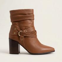 Bota Bottero Western Cano Curto Em Couro Caramelo Bota Bottero Western Cano Curto Em Couro Caramelo