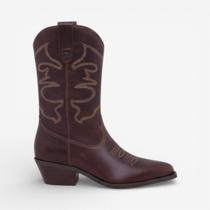 Bota Bottero Western Couro Feminina Pinhão
