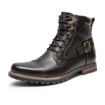 Bota Bruno Marc PHILLY-3 Marrom Escuro com Zíper Tamanho 13 EUA Bota Bruno Marc PHILLY-3 Marrom Escuro com Zíper Tamanho 13 EUA