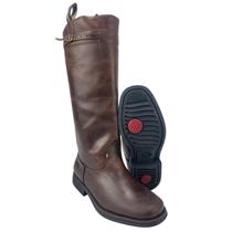 Bota Campeira Masculina Exclusividade Beretta Marrom Escuro Couro Legítimo Gauchesco - Ref. 1011