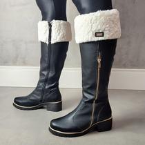 Bota Cano alto com lã Natales Napa Preta Forrada com Lã Bota Cano alto com lã Natales Napa Preta Forrada com Lã
