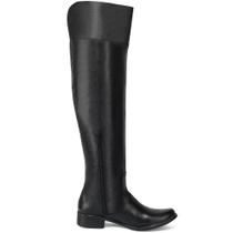 Bota cano alto femenina de couro legitimo cor Preto 206
