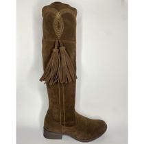 Bota cano alto feminina preta e marrom Klassipé Bota cano alto feminina preta e marrom Klassipé