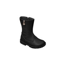 Bota Cano Alto Infantil Feminina Ortopé Baby Boot Couro Preta