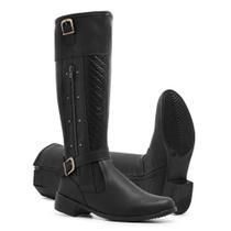 Bota Cano Alto Longo Feminina Com Fechamento Lateral em Ziper Modelo Over The Knee