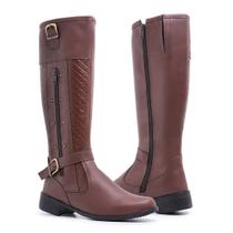 Bota Cano Alto Longo Feminina Com Fechamento Lateral em Ziper Modelo Over The Knee