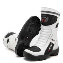 Bota Cano Alto Profissional Motociclismo Couro Legitimo Você 9cm mais alto