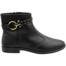Bota Cano Baixo Beira Rio Tira Dupla Apliques Dourado Feminino Bota Cano Baixo Beira Rio Tira Dupla Apliques Dourado Feminino