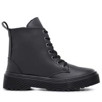 Bota Cano Baixo Blogueira Feminino Tratorada Plataforma Coturno Cano Curto Inverno