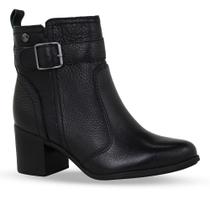 Bota Cano Baixo Couro Burnish Preto 346908 **COURO** Bota Cano Baixo Couro Burnish Preto 346908 **COURO**