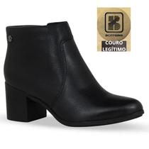 Bota Cano Baixo Couro Burnish Preto Bottero 346901 Feminino Bota Cano Baixo Couro Burnish Preto Bottero 346901 Feminino