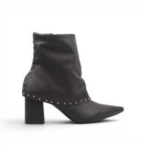 Bota Cano Baixo Couro Polaina