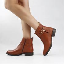Bota Cano Baixo Detalhe Couro