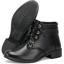 Bota Cano Baixo Feminina Coturno Feminino Tendência Blogueira