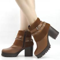 Bota Cano Baixo Fivela Detalhe Bota Cano Baixo Fivela Detalhe