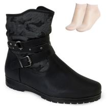 Bota Cano Baixo Flat Pink Moon e Meia MC23-71123