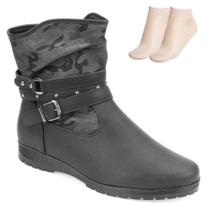 Bota Cano Baixo Flat Pink Moon e Meia MC23-71123