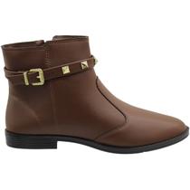 Bota Cano Baixo Moleca Estonia Adorno dourado Feminino Bota Cano Baixo Moleca Estonia Adorno dourado Feminino