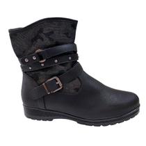 Bota cano baixo mooncity preto