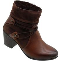 Bota Cano Baixo Perlatto New Fiji Couro Sued Elástico Feminina