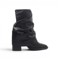 Bota Cano Baixo Polaina Couro