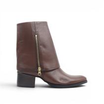 Bota Cano Baixo Polaina Couro
