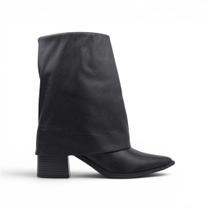 Bota Cano Baixo Polaina Couro