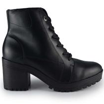 Bota Cano Baixo Via Marte Feminina Salto Alto Bloco 003-001-01