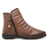 Bota Cano Curto Caramelo Rasteira Feminina 703