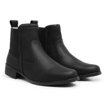 Bota Cano Curto Casual Básica Amanda Block com Elastico e Salto Baixo Quadrado