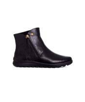 Bota Cano Curto Comfortflex Forrada Ziper Preto