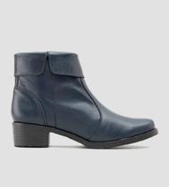 Bota Cano Curto Couro Azul Marinho CBK