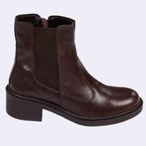 Bota Cano Curto Couro Marrom Intenso - Conforto e Estilo Atemporal - LITTIZ