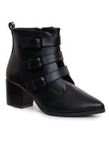 Bota Cano Curto Detalhe Fivelas - Vizzano Bota Cano Curto Detalhe Fivelas - Vizzano