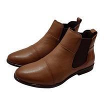 Bota Cano Curto Elástico Couro de Carneiro Caramelo Bota Cano Curto Elástico Couro de Carneiro Caramelo