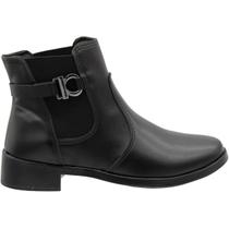 Bota Cano Curto Elisa Melo Elástico Aplique Metal Feminina