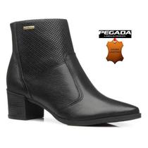 Bota Cano Curto Em Couro Pegada 280502 Feminino Bota Cano Curto Em Couro Pegada 280502 Feminino