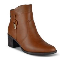 Bota Cano Curto Feminina Ankle Boot Comfortflex 24-92303 Marrom