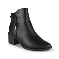 Bota Cano Curto Feminina Ankle Boot Comfortflex 24-92303 Preto