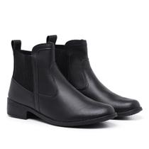 Bota Cano Curto Feminina Calce Fácil Design Clean Moda Casual Confortável