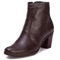 Bota Cano Curto Feminina Com Salto E Zíper Lateral Bota Cano Curto Feminina Com Salto E Zíper Lateral