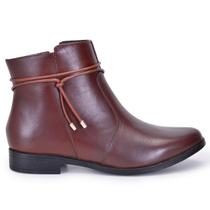 Bota Cano Curto Feminina Couro Legítimo Moda Inverno